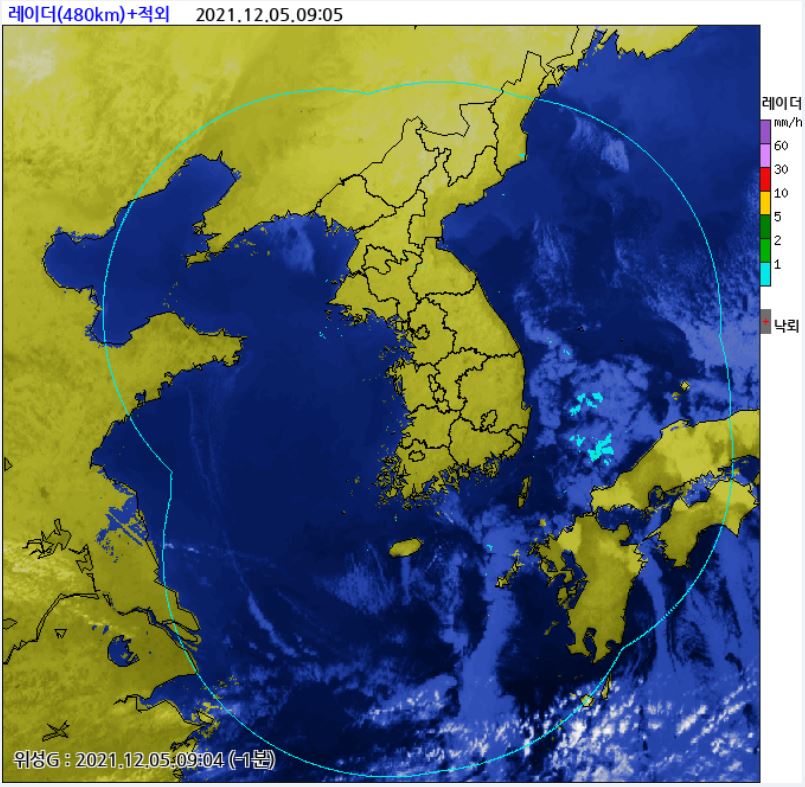 주간날씨 예보 - 레이더영상