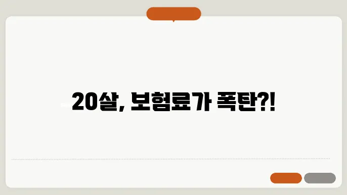 20살 자동차 보험료 2024년