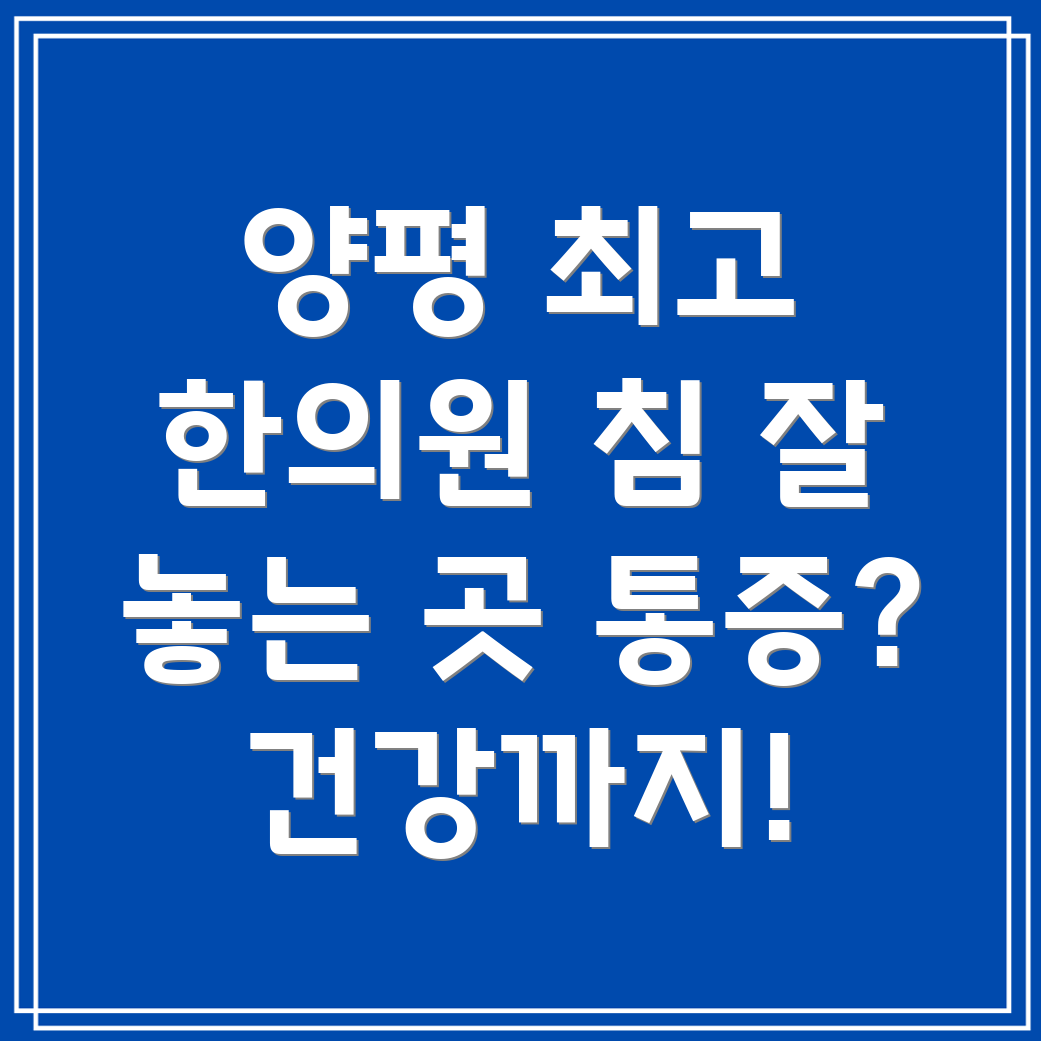 양평군 양서면 한의원