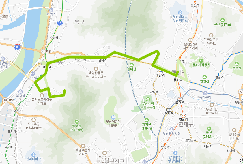  [부산] 46번버스 노선, 시간표 : 부산과학기술대, 구포시장, 동래역, 면륜역