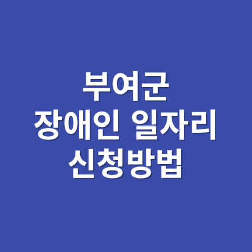 부여군 장애인 일자리