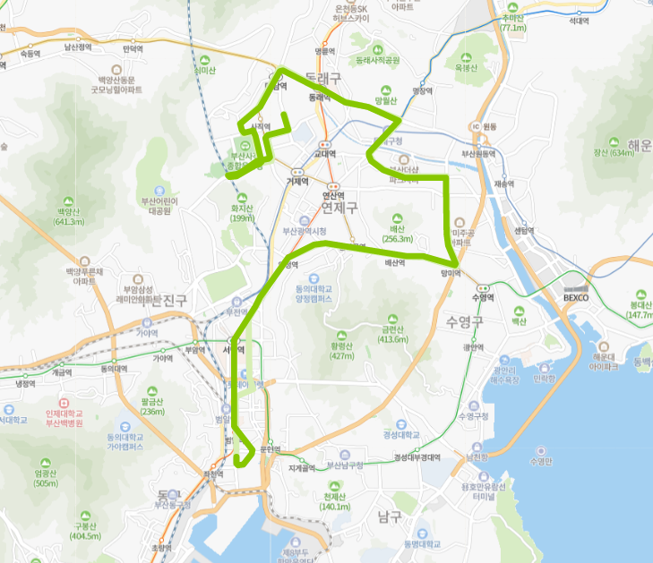  부산 57번버스 노선, 시간표 정보 :: 사직동, 야구장, 동래역, 부전시장, 부산진시장