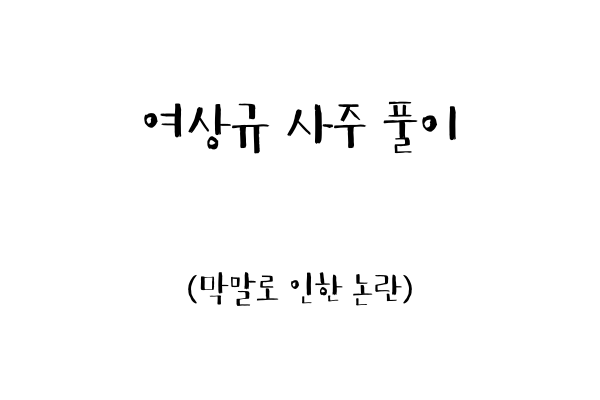  여상규 사주풀이(막말로 인한 논란)