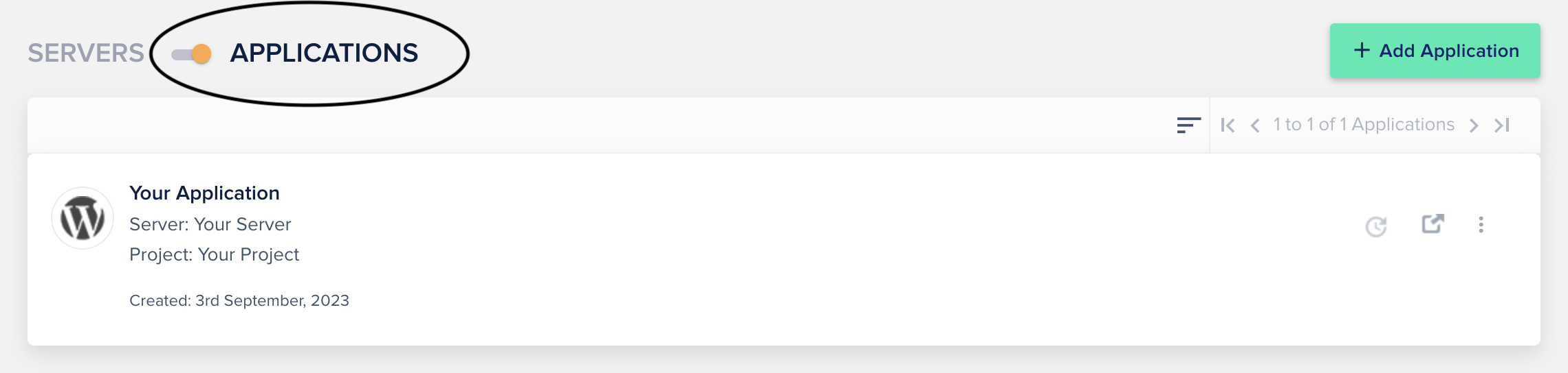 Applications가 생성되고 나면 나타나는 화면모습
