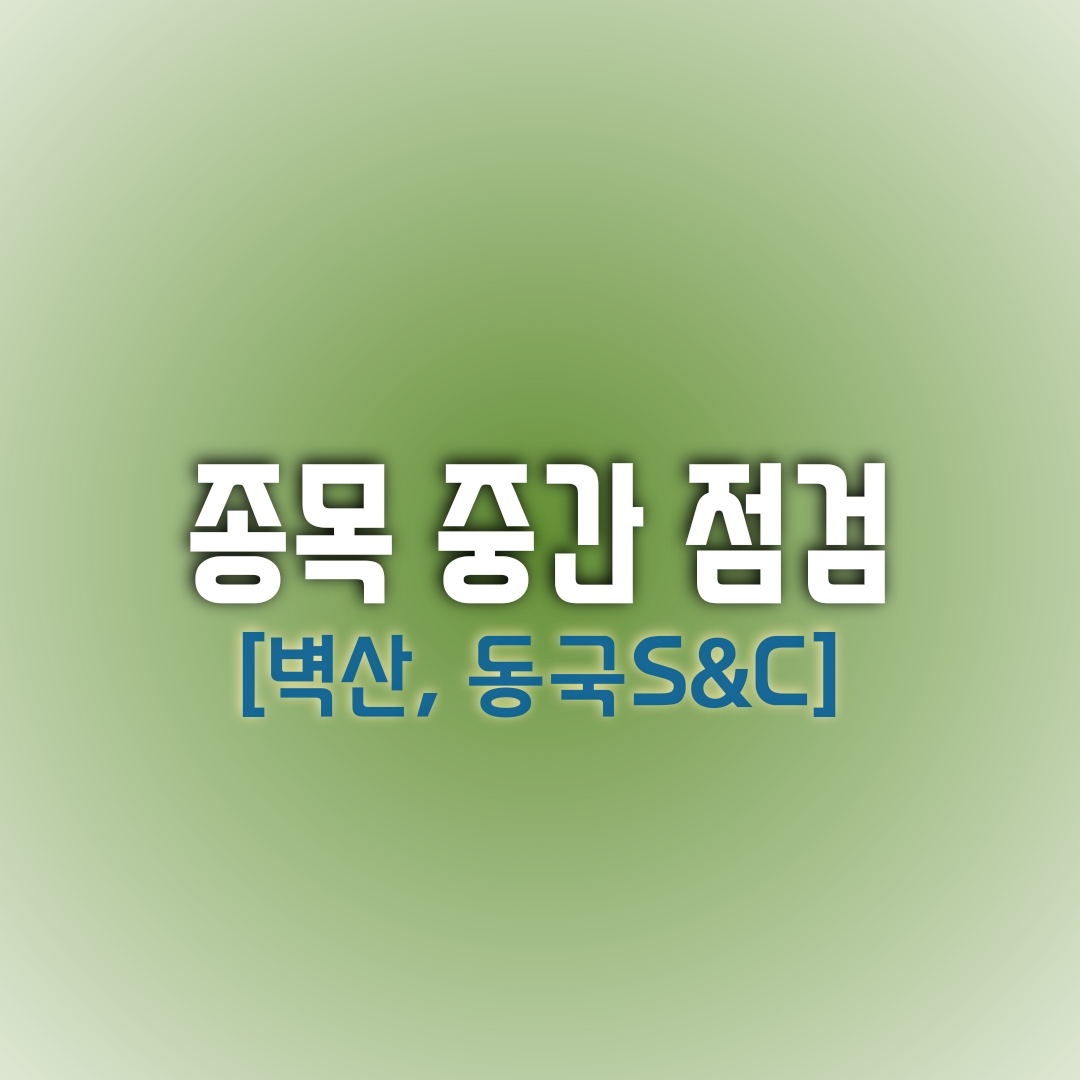  [종목 중간 점검] 벽산, 동국S&C