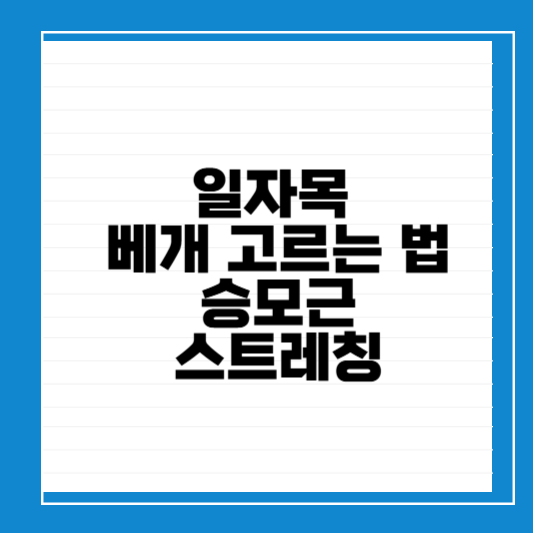 일자목 베개추천