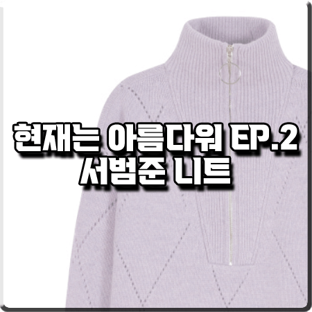  현재는 아름다워 2회 서범준 니트 :: 문수권세컨 반집업 펀칭 아가일 니트 : 이수재 패션