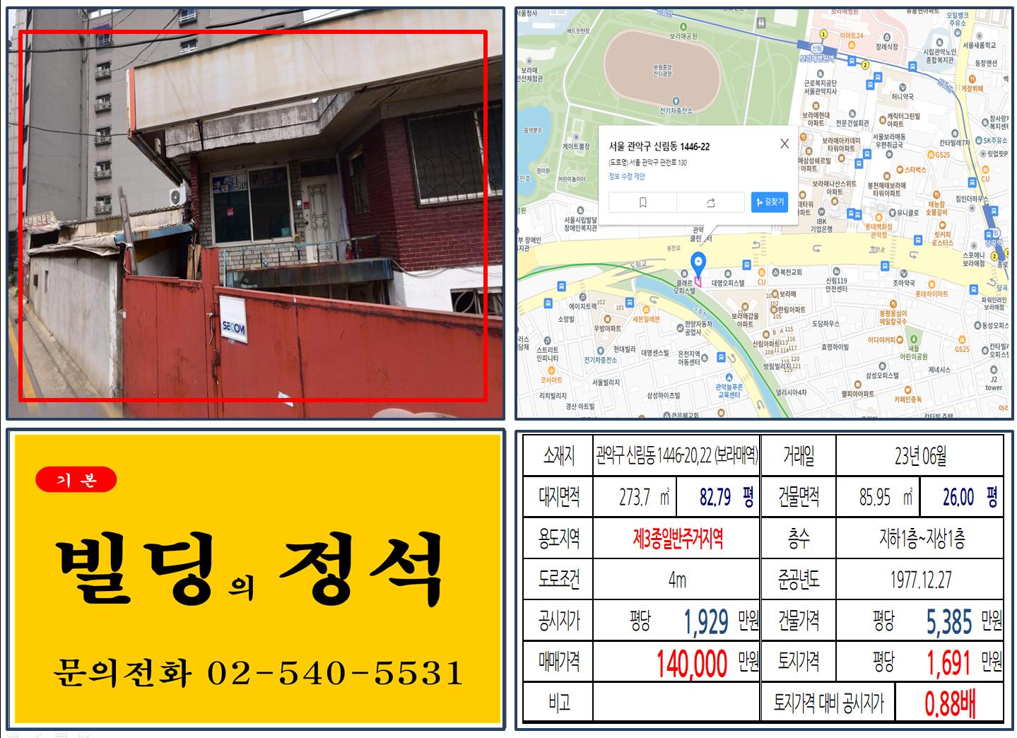 관악구 신림동 1446-20&#44;22번지