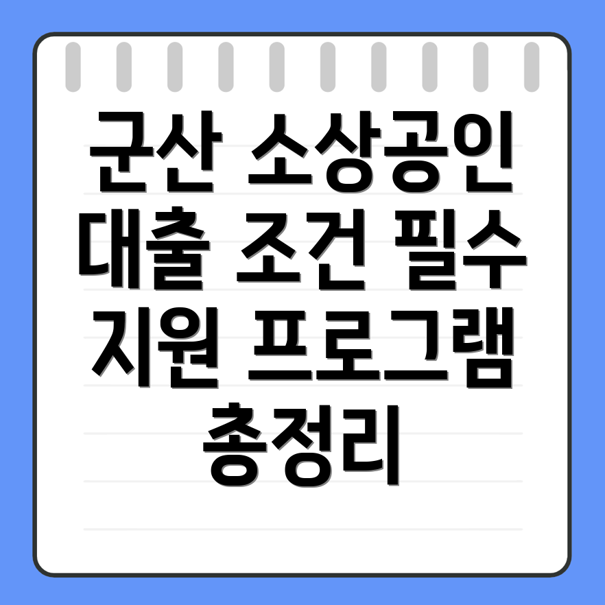 소상공인 대출 조건