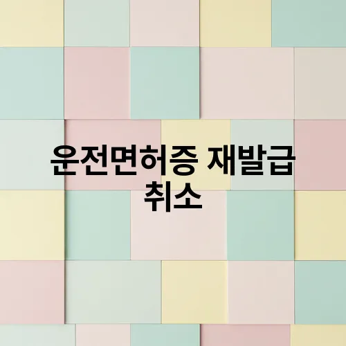 운전면허증 재발급 취소