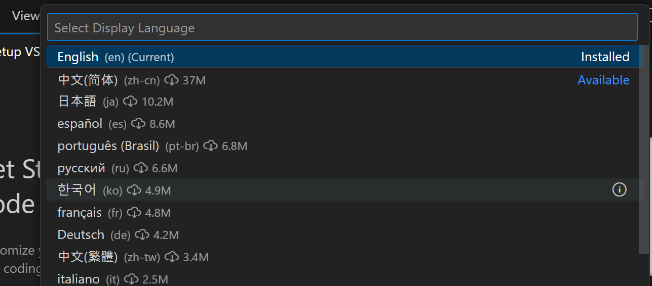 언어 선택 - 한국어 (ko)