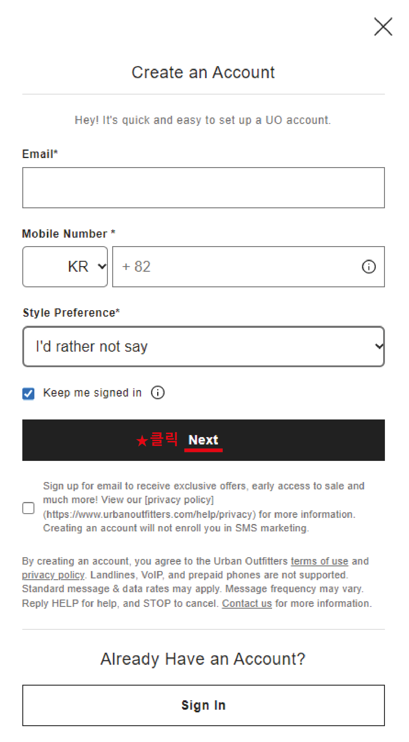 Create an Account (2)