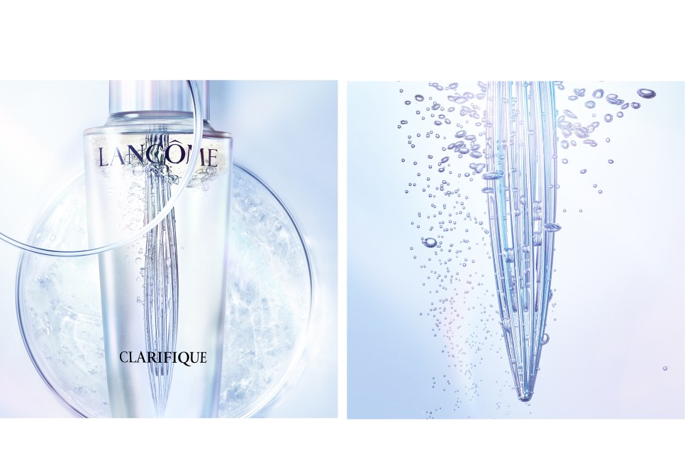 에센스! 엔자임 사이 엔스로 투명한 피부와 모공 관리를 해줍니다. 랑콤X최유화의 화보 속 클라리픽 듀얼 7