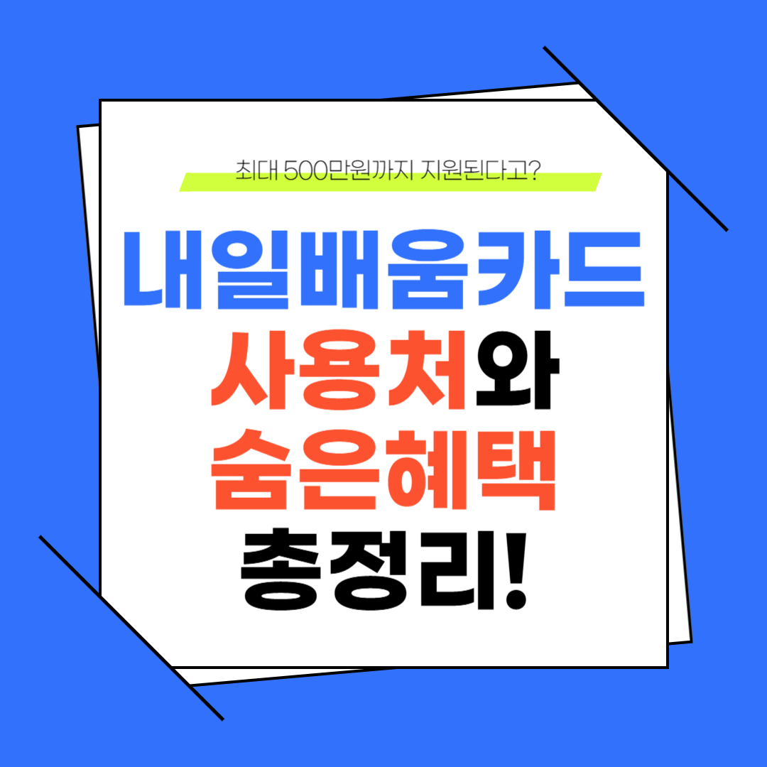 내일배움카드 사용처와 숨은 혜택 총정리! (+인기 강의, 자격증 TOP5)