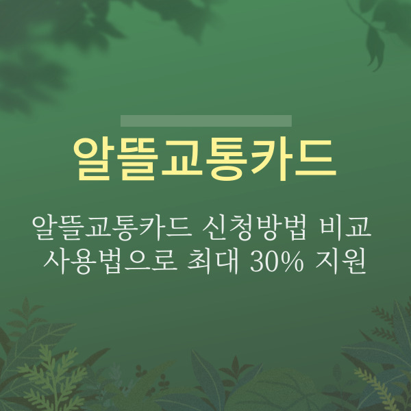 알뜰교통카드 신청방법 비교 사용법으로 교통비 최대 30% 지원받아요