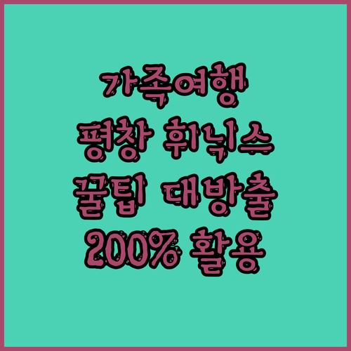 가족여행객 필독 평창 휘닉스 호텔 리
