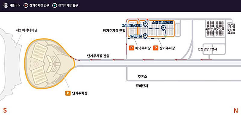 인천공항-제2여객터미널-주차장-안내하는-그림