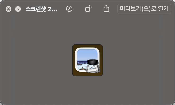 미리보기 앱으로 전환