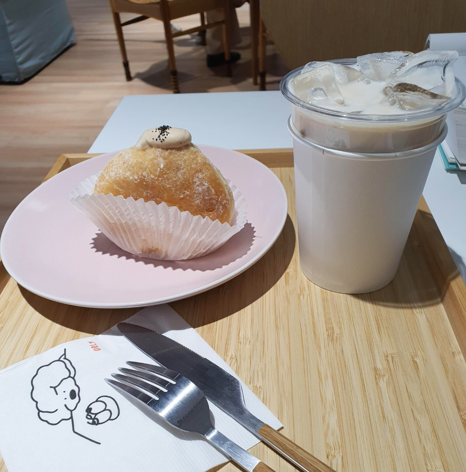milk tea and donut