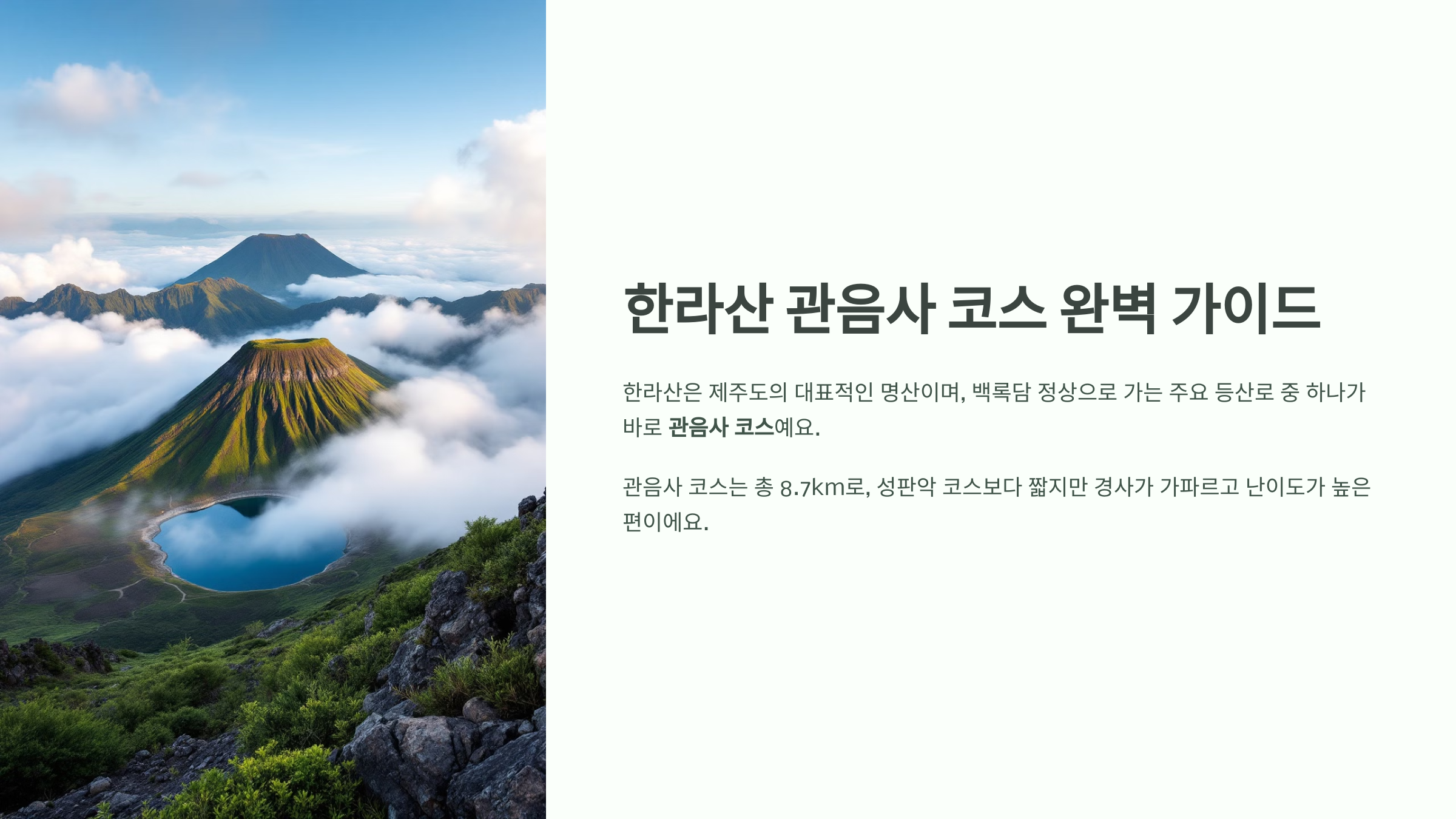 한라산 관음사 코스 완벽 가이드