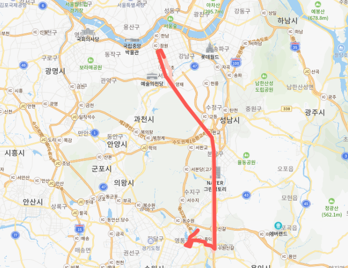  [직행좌석] 5006번버스 노선, 시간표 : 광교, 흥덕, 양재역 , 강남역