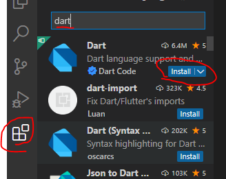 VS Code 다트 플러그인 설치