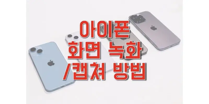  애플 아이폰 화면 녹화/기록과 화면 캡쳐(스크린샷 촬영)하는 방법 정보