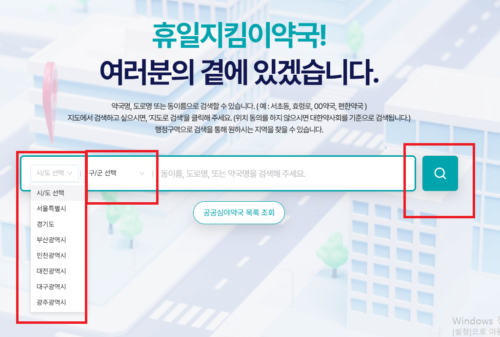 설날에 여는 약국 찾기, 비대면 처방, 동물약 취급, 공공심야 약국, 달빛 어린이 약국 찾기