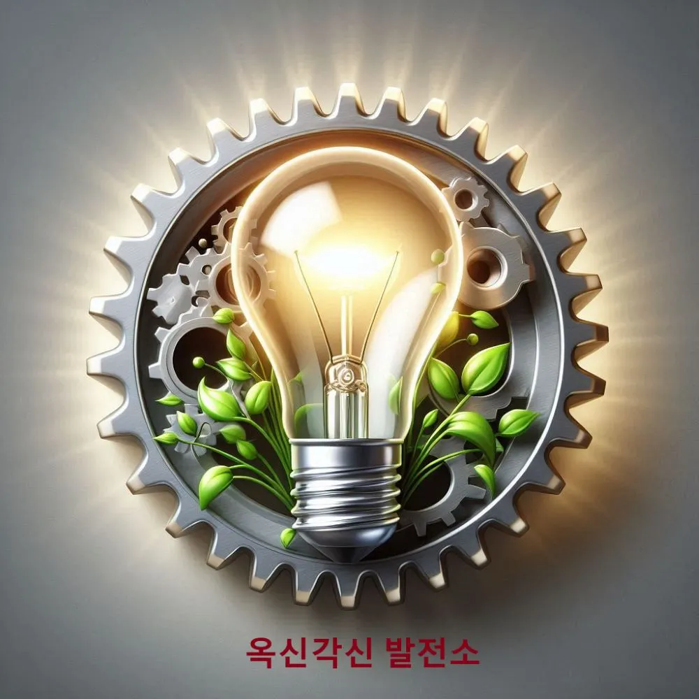&quot;옥신각신-발전소-로고:-다양한-의견-대립속-생각-발전을-상징하는-톱니바퀴,-전구,-새삭-일러스트&quot;