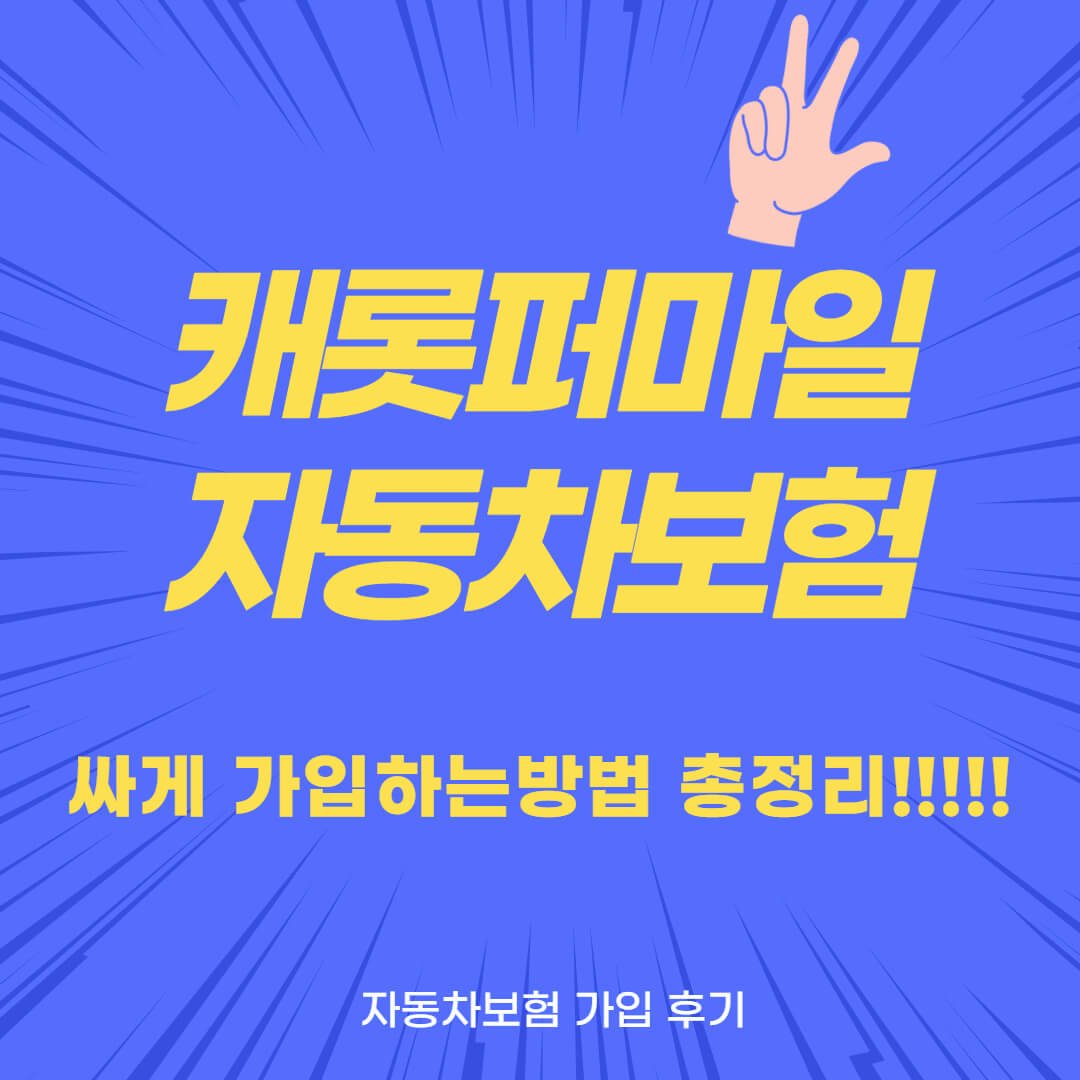  캐롯퍼마일 자동차보험 할인받자