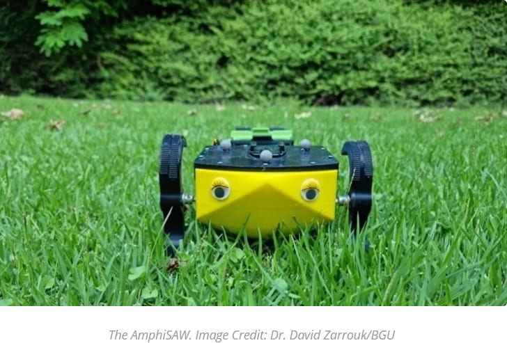 이스라엘&#44; 가장 빠르고 효율적인 수륙양용 로봇 개발 VIDEO: AmphiSAW Robots Emerge as One of the Fastest and Most Efficient Robots