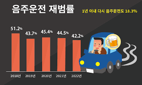 그래프-음주운전 재범률 만화 사진