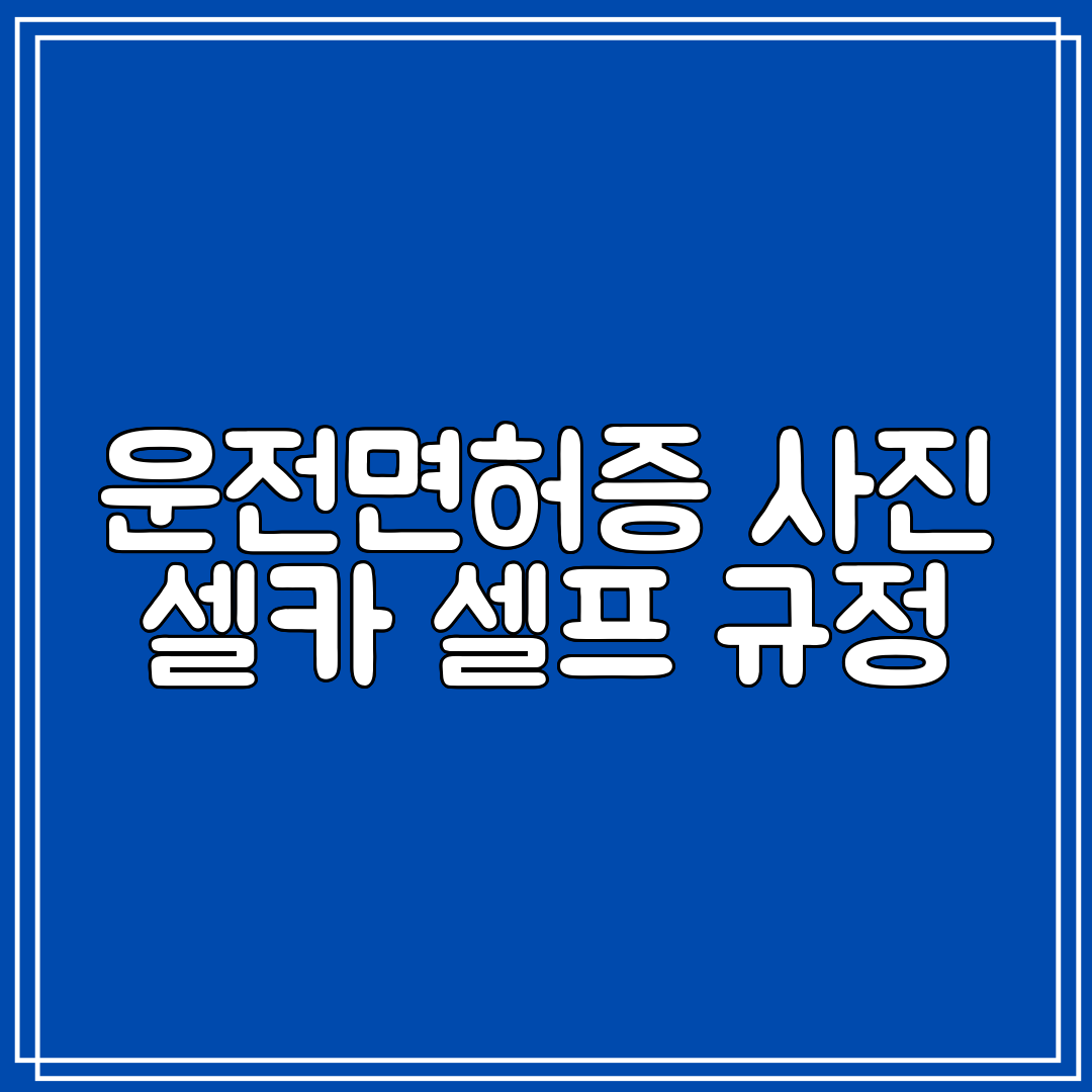 운전면허증 사진 셀카 셀프 규정
