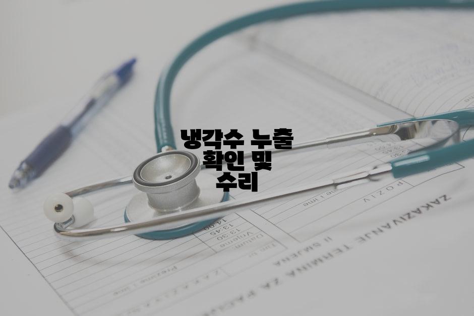 냉각수 누출 확인 및 수리