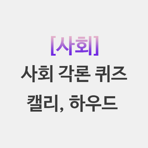  사회 각론 뽀개기 퀴즈 캘리 하우드 논쟁문제학습 역할 등