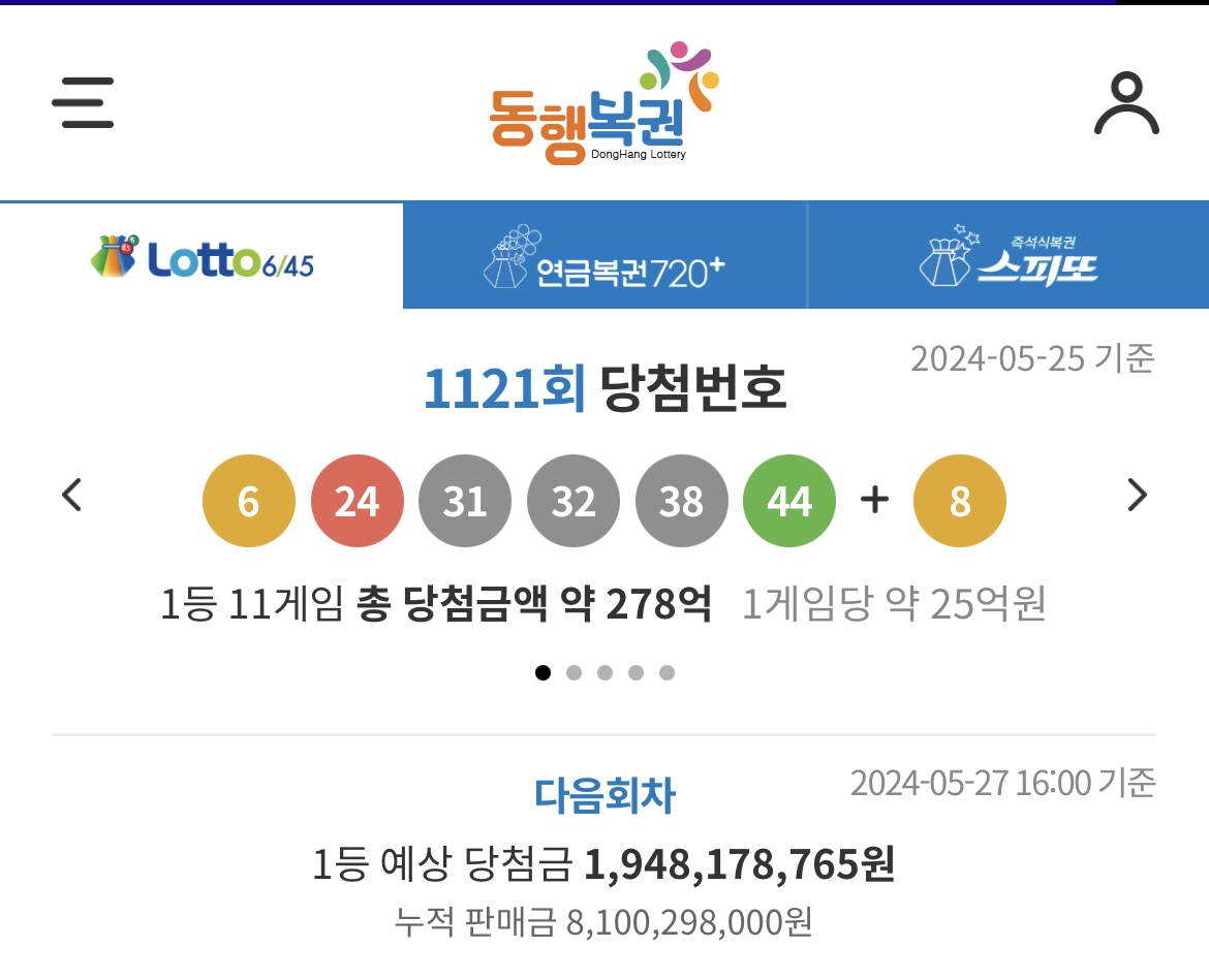  제1121회 로또 1등 당첨 번호 및 당첨자 분석