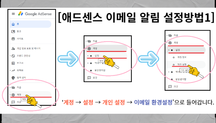 애드센스 이메일 알림 수신 동의