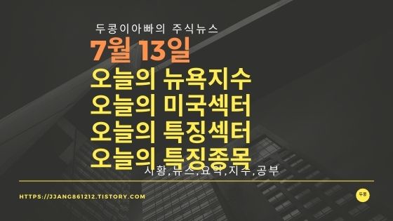  [21년 07월 13일]다우지수와 세계증시와 특징종목