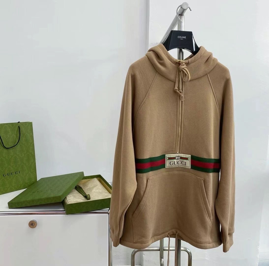  [GUCCI] 구찌 웹 스트라이프 아노락 스웨트 셔츠 후드 티셔츠 644656 XJC3W 2603
