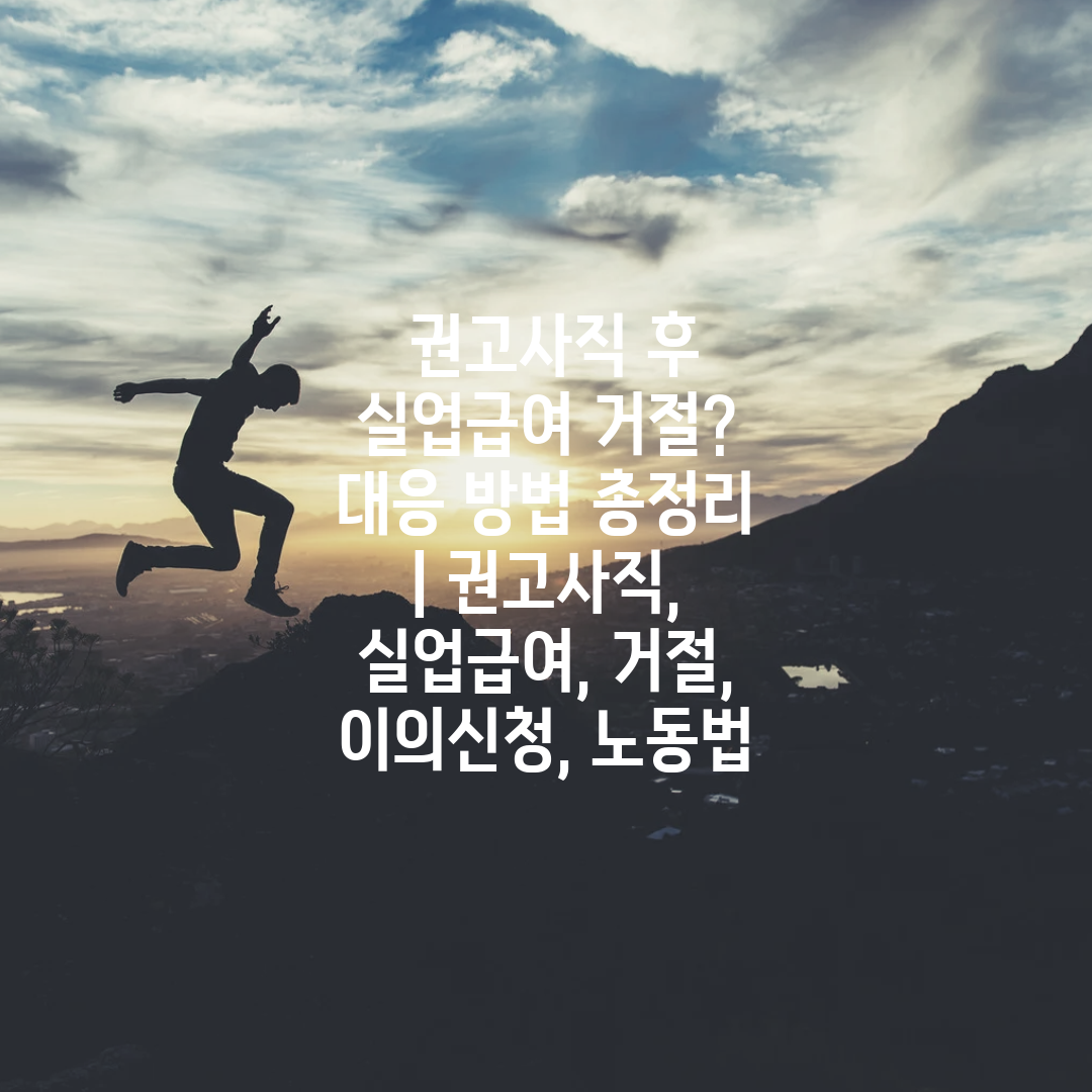  권고사직 후 실업급여 거절 대응 방법 총정리  권고사