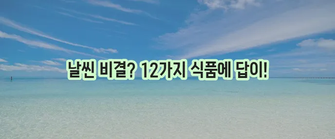 다이어트에 좋은 12가지 식품 꼭 챙겨보세요!