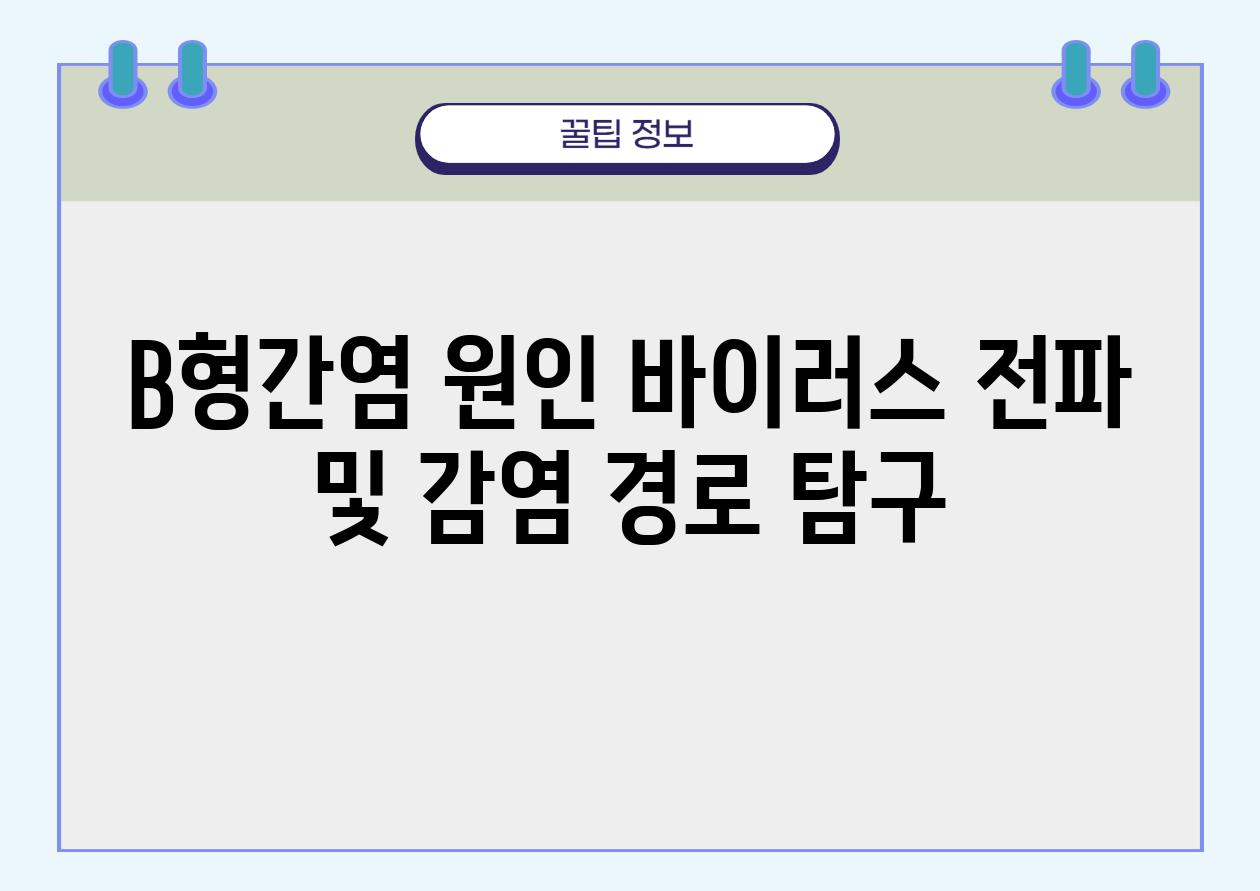 B형간염 원인 바이러스 전파 및 감염 경로 비교