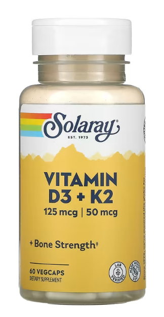 Solaray 비타민 D3 + K2