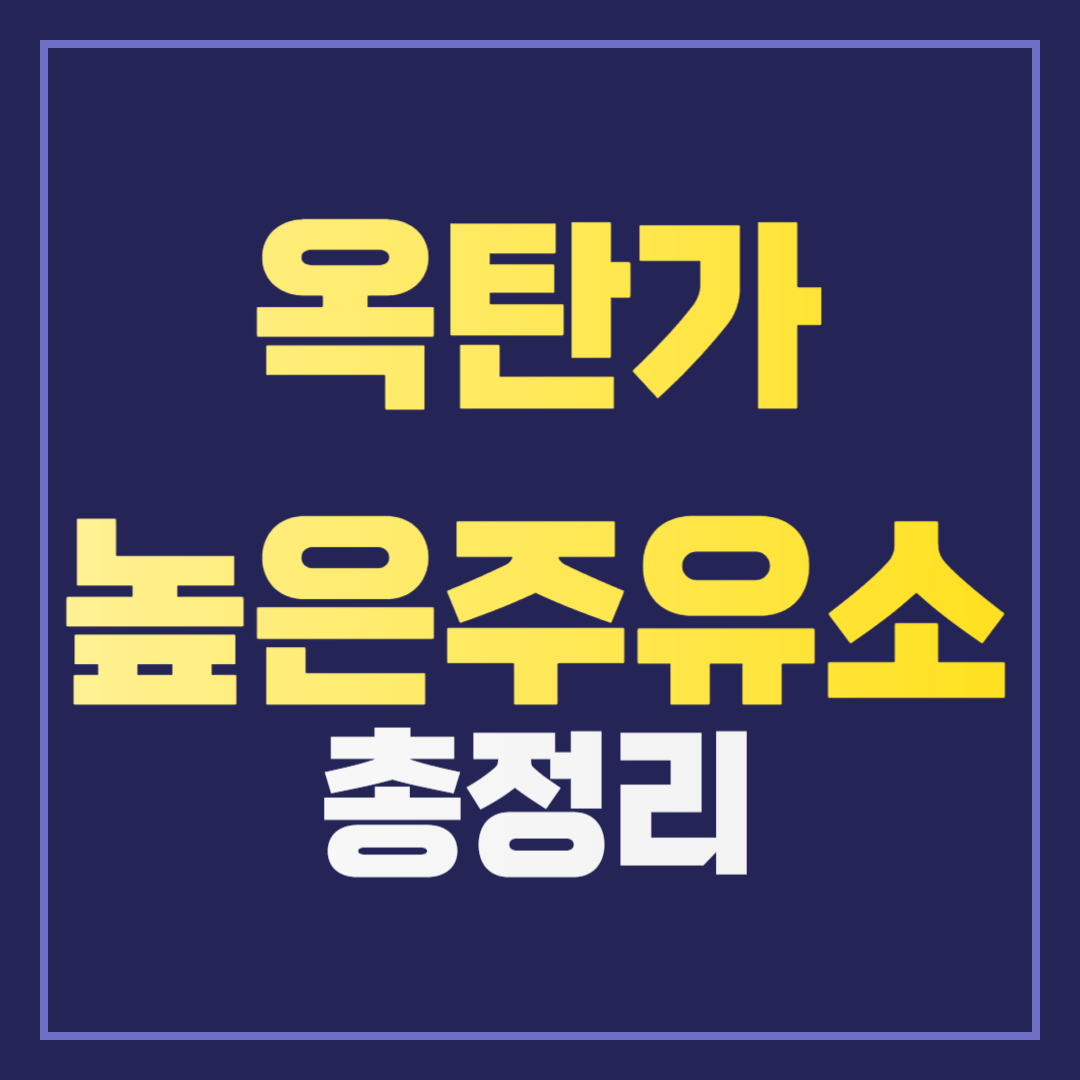 옥탄가 높은 주유소 찾기, 제대로 알아보고 주유하자!