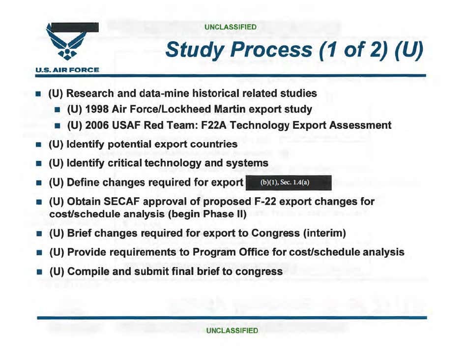 F-22 수출 버전 연구 과정에 대한 정의