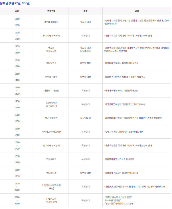 기장멸치축제-2일차-프로그램