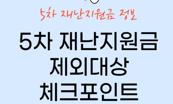  5차 재난지원금 제외대상 국민지원금 사용처 정리 이의신청