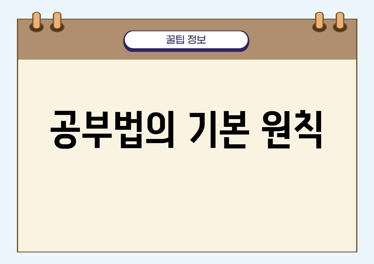 공부법의 기본 원칙