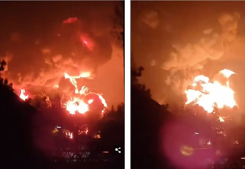 러시아 석유창고 및 군사기지 두번째 거대한 폭발 발생 VIDEO: CCTV captures moment Russian oil depot explodes and catches