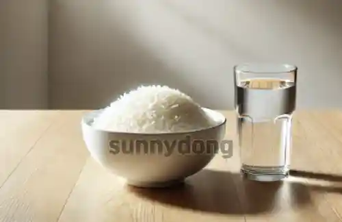글의 이해를 높이기 위한 밥과 물 이미지